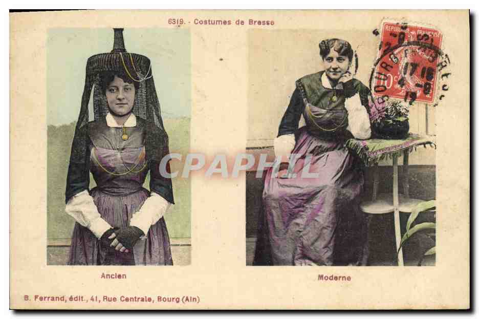 CPA Folklore Bresse Costumes de Bresse Ancien Moderne