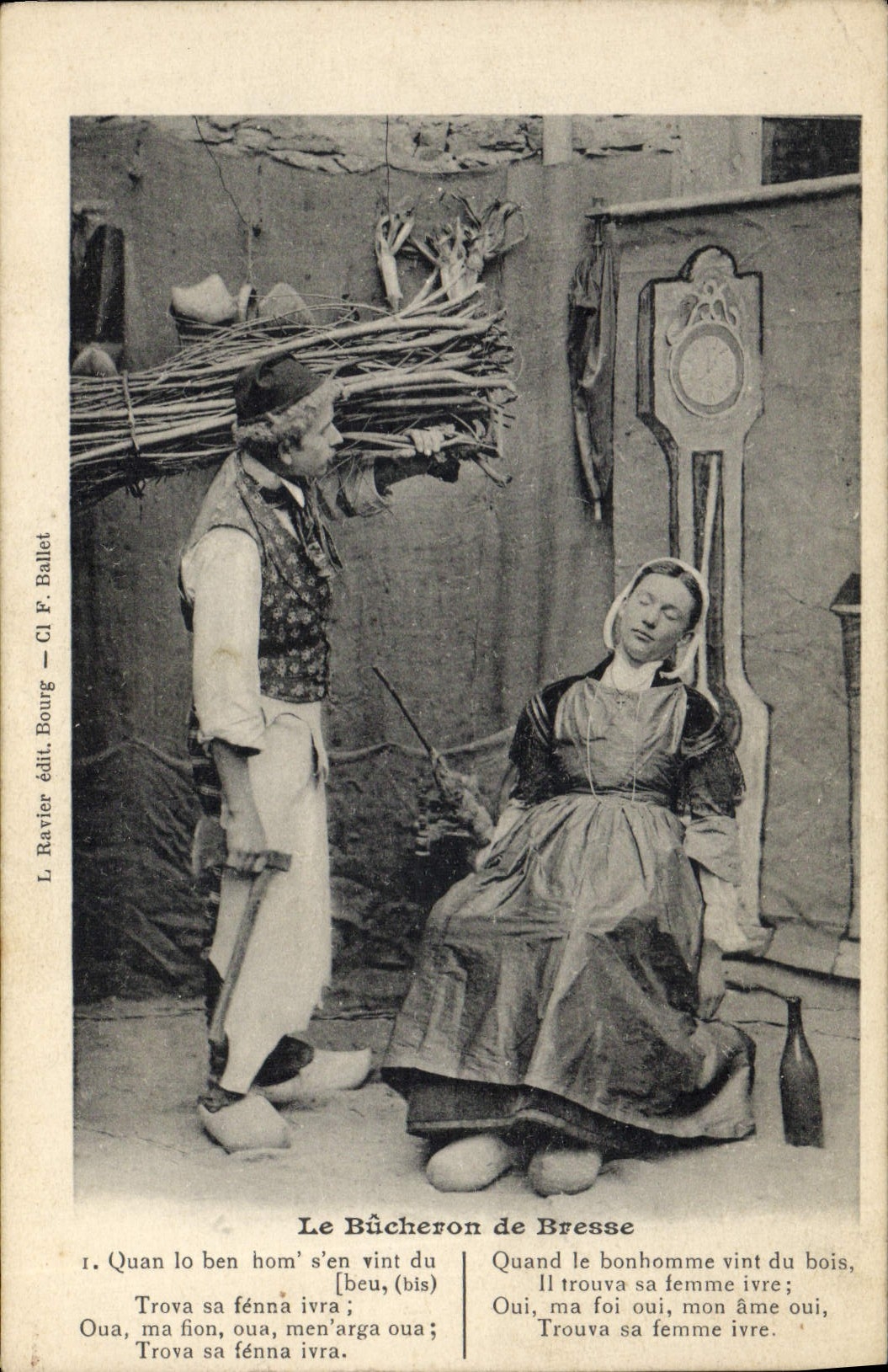 CPA Folklore Bresse Le bucheron de Bresse