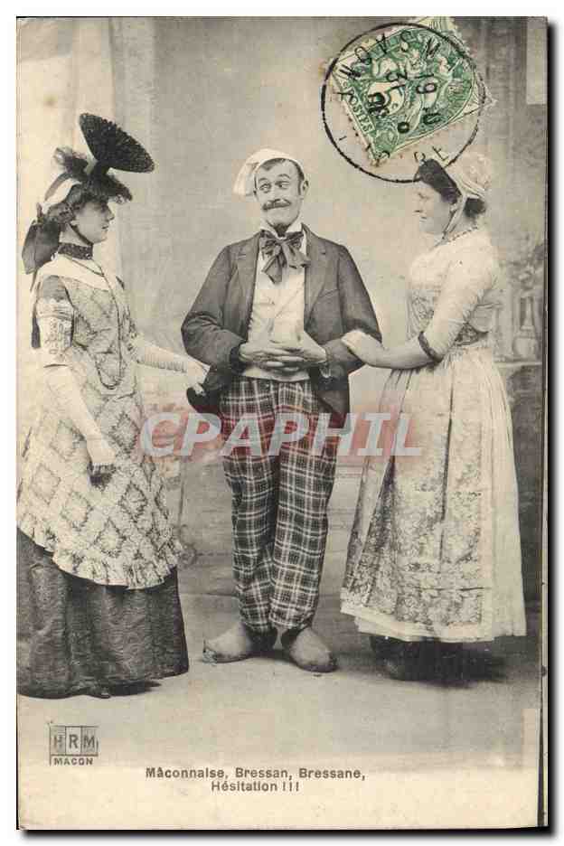 CPA Folklore Bresse Maconnaise Bressan Bressane Hesitation 