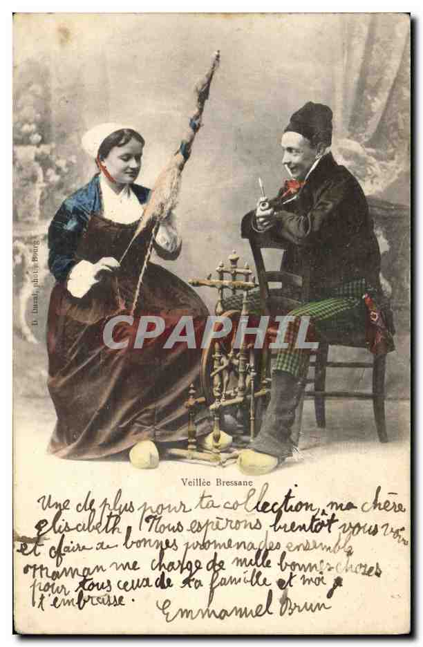 CPA Folklore Bresse Veillee Bressane