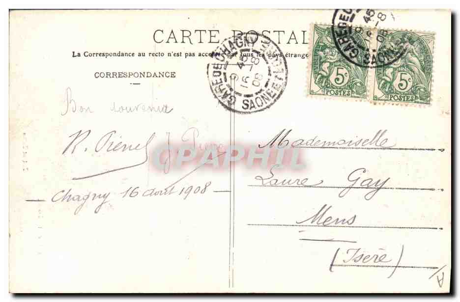 CPA Folklore Bresse Zet et Zette — Verso