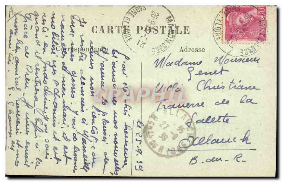 CPA Folklore Bresse Bressane — Verso