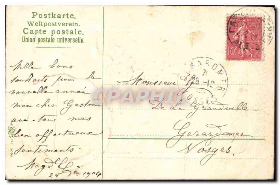 CPA Fantaisie Fleurs  — Rückseite