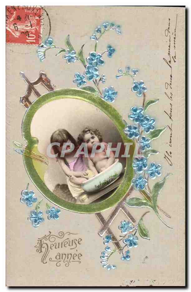 CPA Fantaisie Fleurs Enfants 