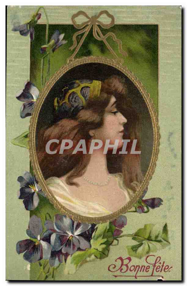 CPA Fantaisie Fleurs Femme 