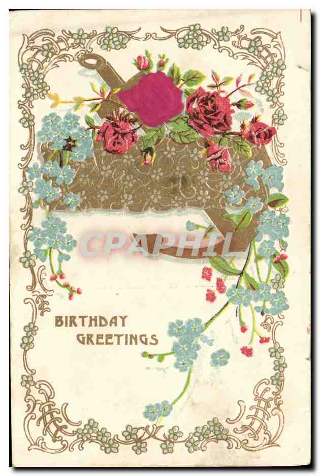 CPA Fantaisie Fleurs Ancre de marine 
