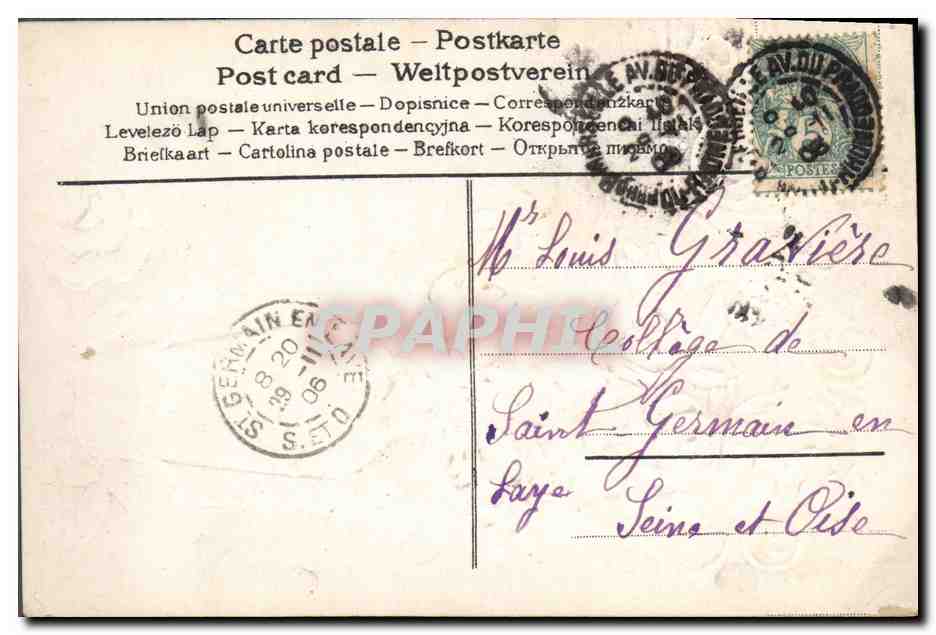 CPA Fantaisie Fleurs  — Rückseite