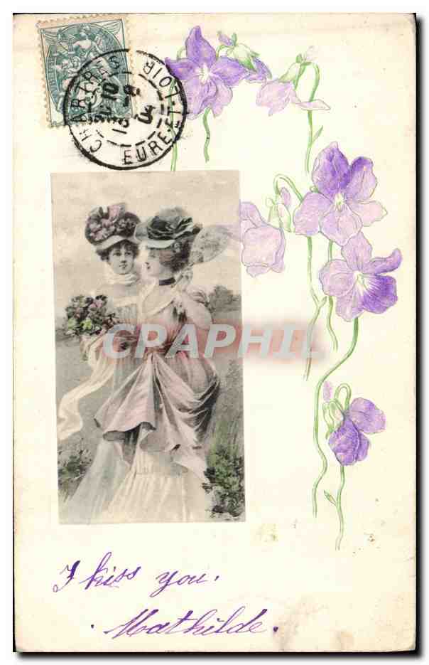 CPA Fantaisie Fleurs Femme 