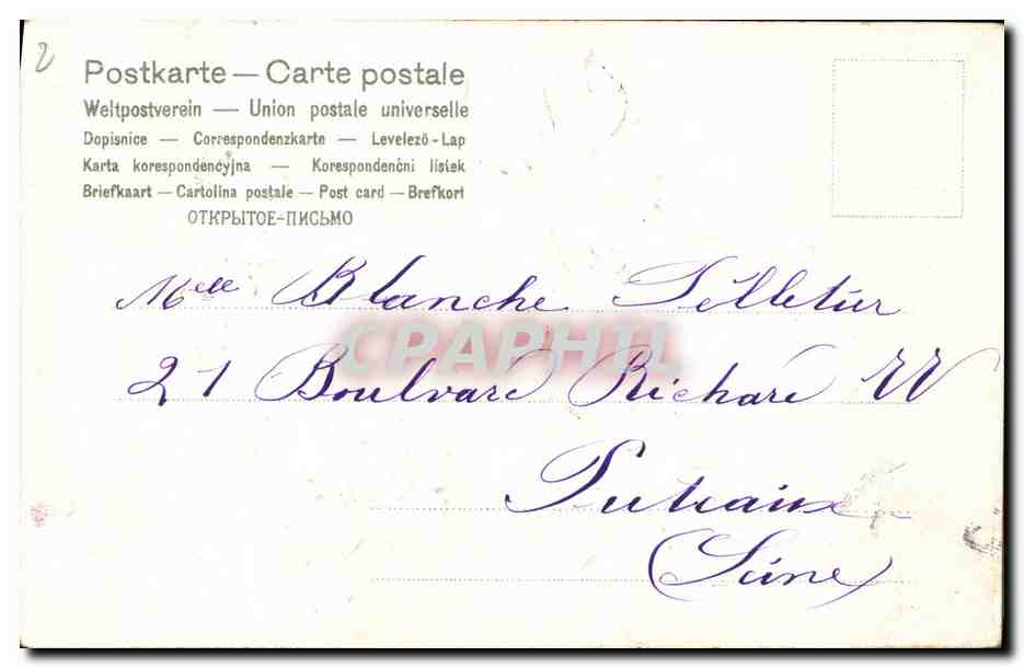 CPA Fantaisie Fleurs  — Verso