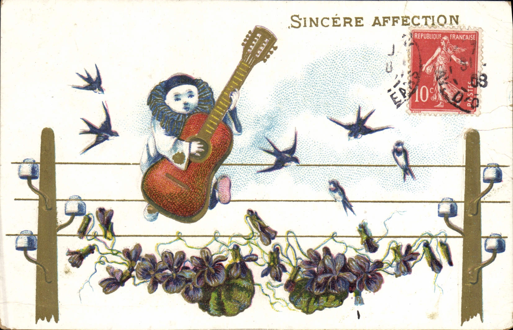 CPA Pïerrot Pierrots Guitare