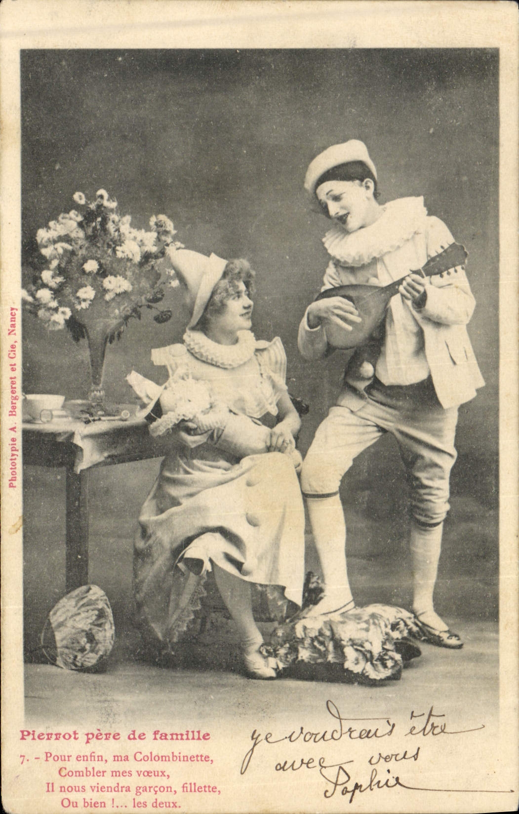 CPA Pïerrot pere de famille Pierrots 