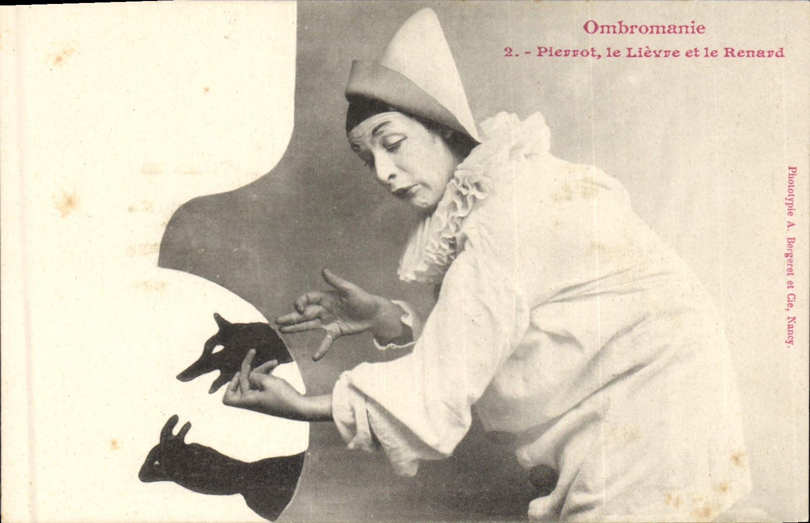 Pierrot, le Lièvre et le Renard — Ombromanie — Phototypie A. Berguet & Cie, Nancy