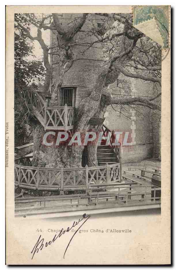 CPA Arbre Chapelle du gros chene d'Allouville 