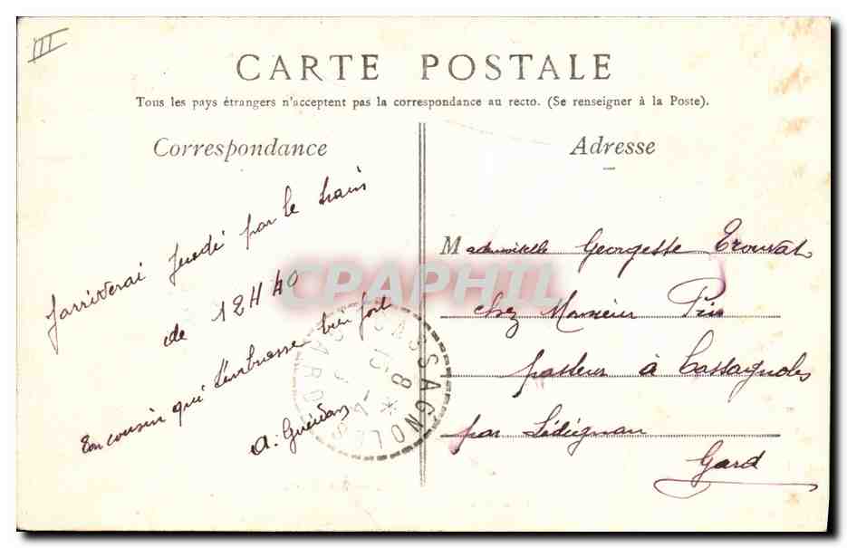 CPA Arbre Nimes Le gros cedre  — Verso