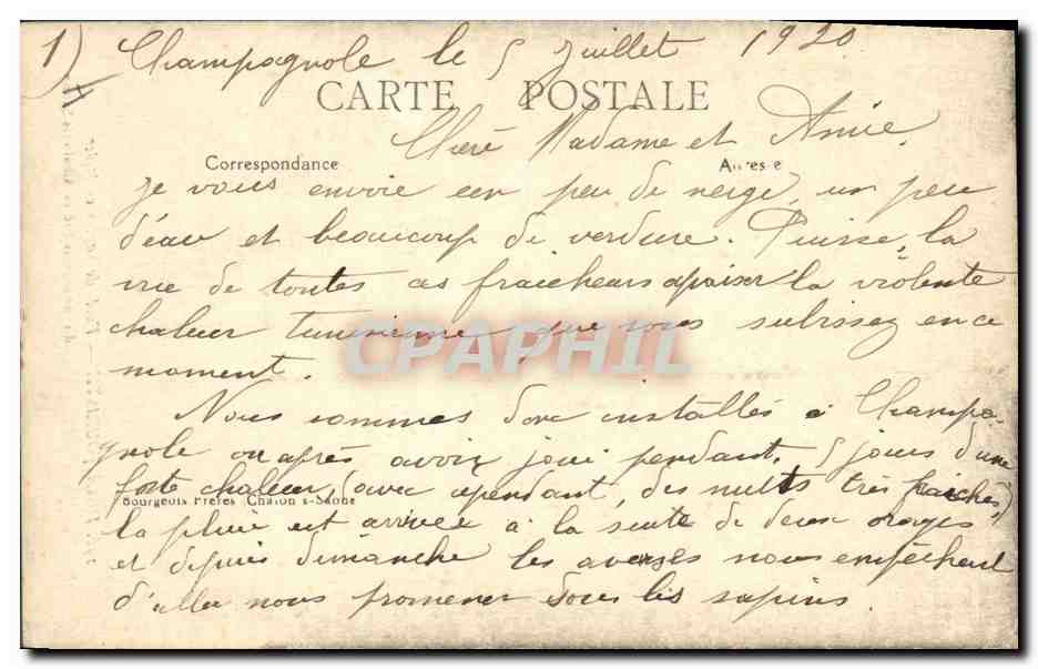 CPA Arbre Jura Foret de sapins en hiver  — Verso