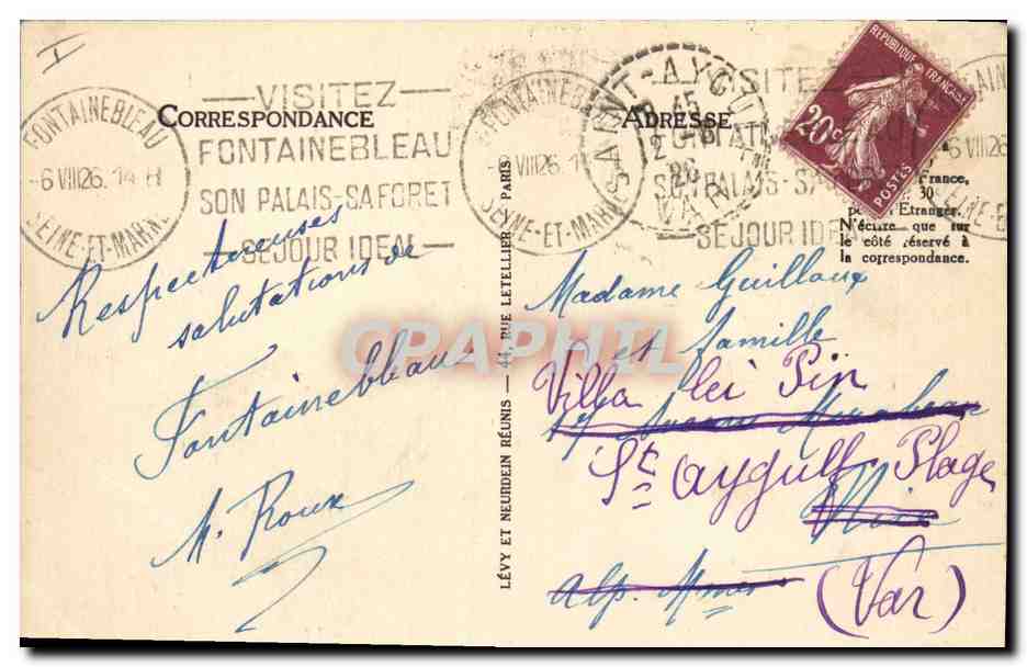 CPA Arbre Foret de Fontainebleau Route Louis Philippe  — Verso