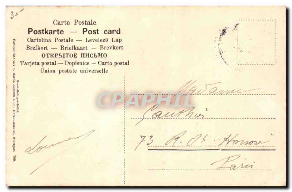 CPA Fantaisie Nature morte Poires — Back