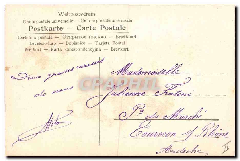 CPA Fantaisie Nature morte Cerises — Rückseite