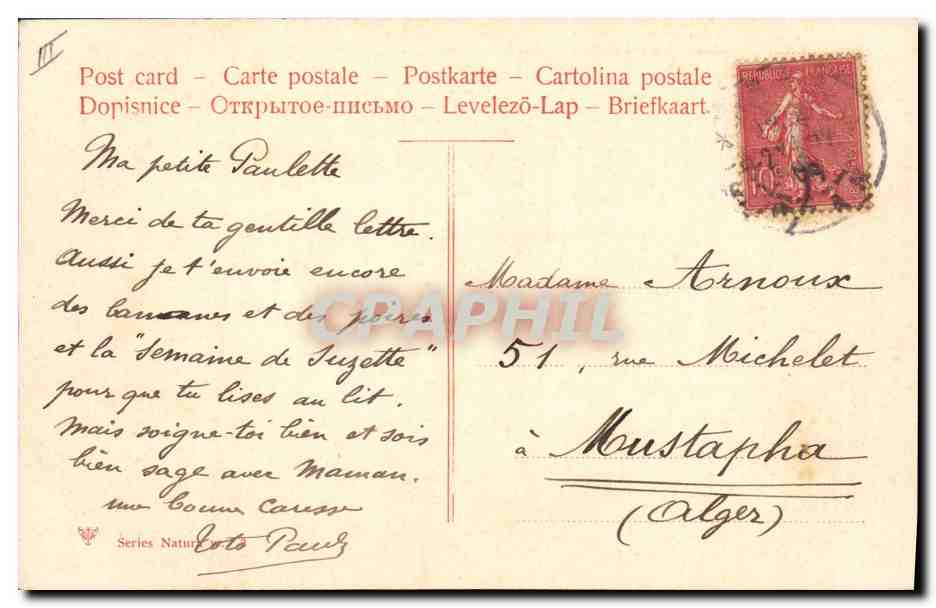 CPA Fantaisie Nature morte Fraises — Verso
