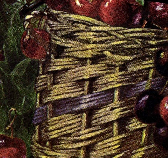 CPA Fantaisie Nature morte Cerises
