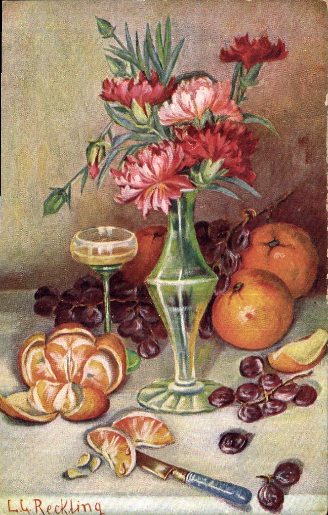 CPA Fantaisie Nature morte Mandarines 