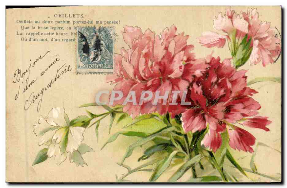 CPA Fantaisie Fleurs Oeilles 