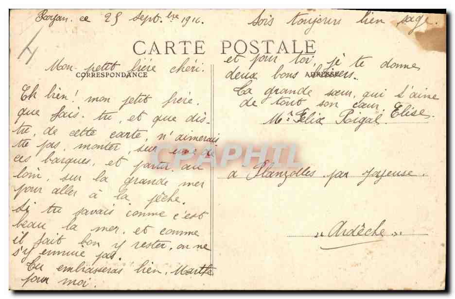 CPA Phare Depart pour la peche Royan — Rückseite