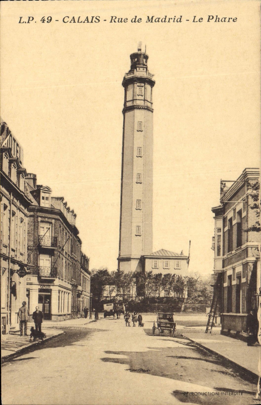 CPA Phare Calais Rue de Madrid