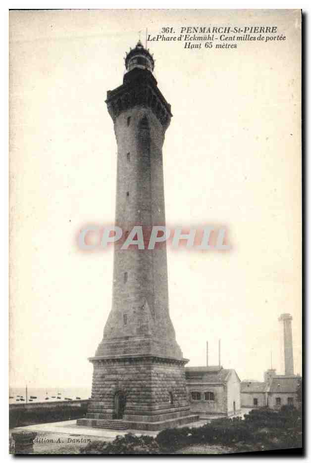 CPA Phare d'Eckmuhl Cent milles de portee Penmarch St Pierre 