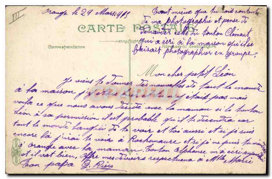 Artillerie. La nouvelle tenue. — L.V. & C°, n° 3729 — Verso