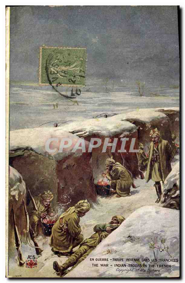 En Guerre - Troupe Indienne dans les tranchées — Copyright of the Sphere, A°5