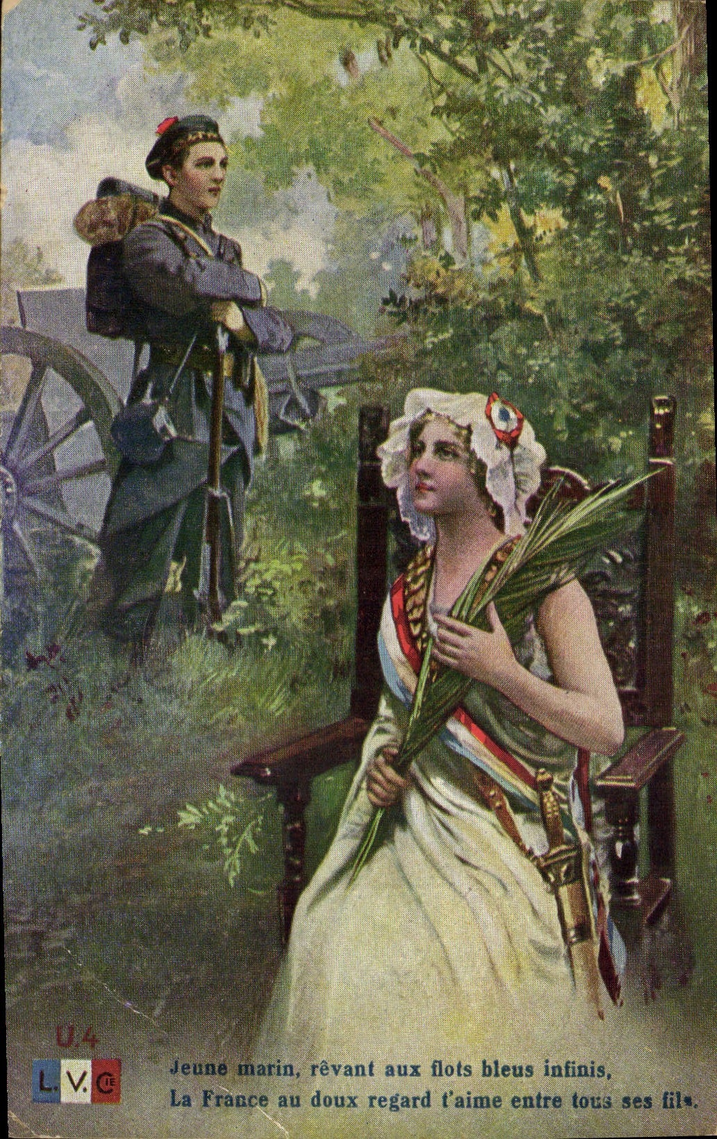 CPA Militaria Lorraine Jeune marin revant aux ilots bleus infinis