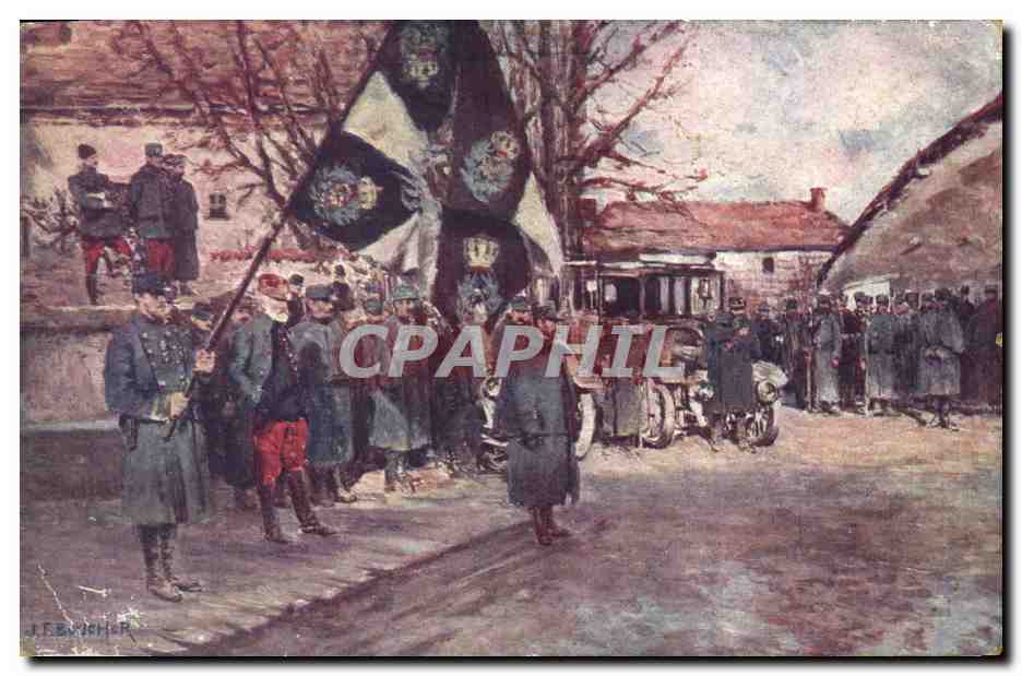 CPA Militaria Drapeau allemand du 87eme regiment d'infanterie Vassincourt Mussey 