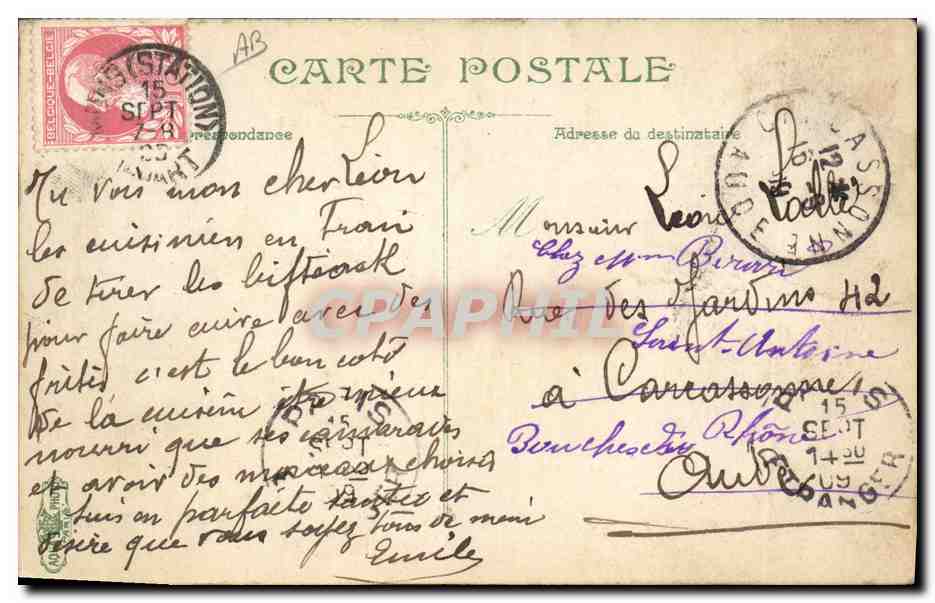 CPA Militaria Infanterie Interieur d'une cuisine Bouchers — Rückseite