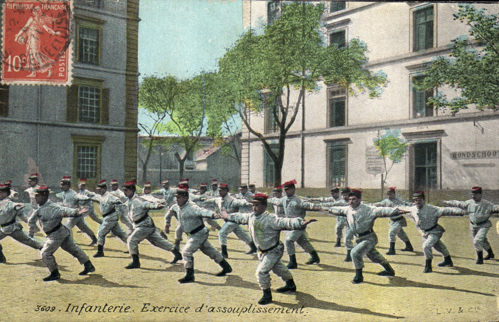 Infanterie — Exercice d'assouplissement — L.V. & Cie