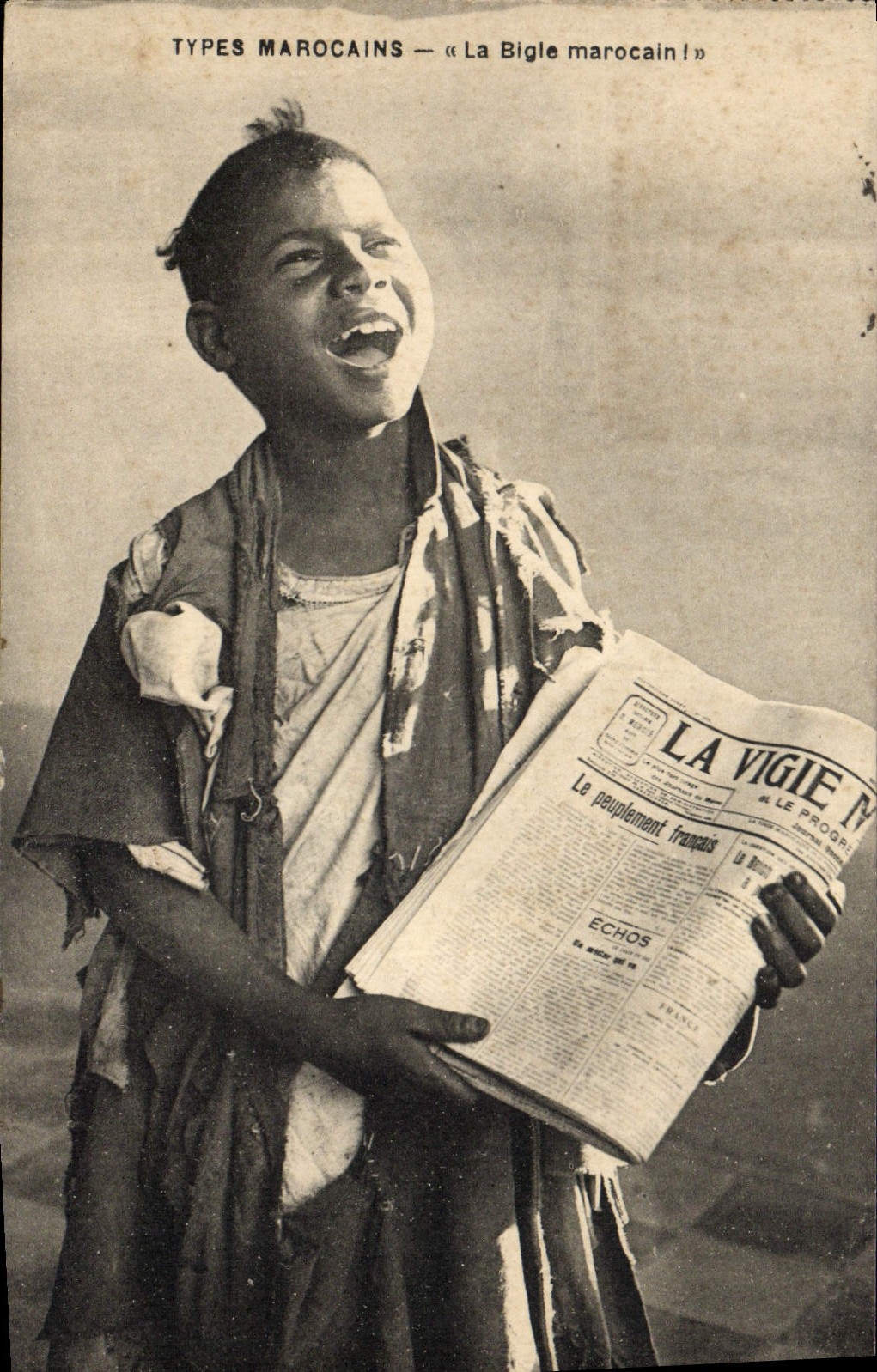 CPA Journaux Journal La Bigle marocain Maroc Enfant La Vigie 