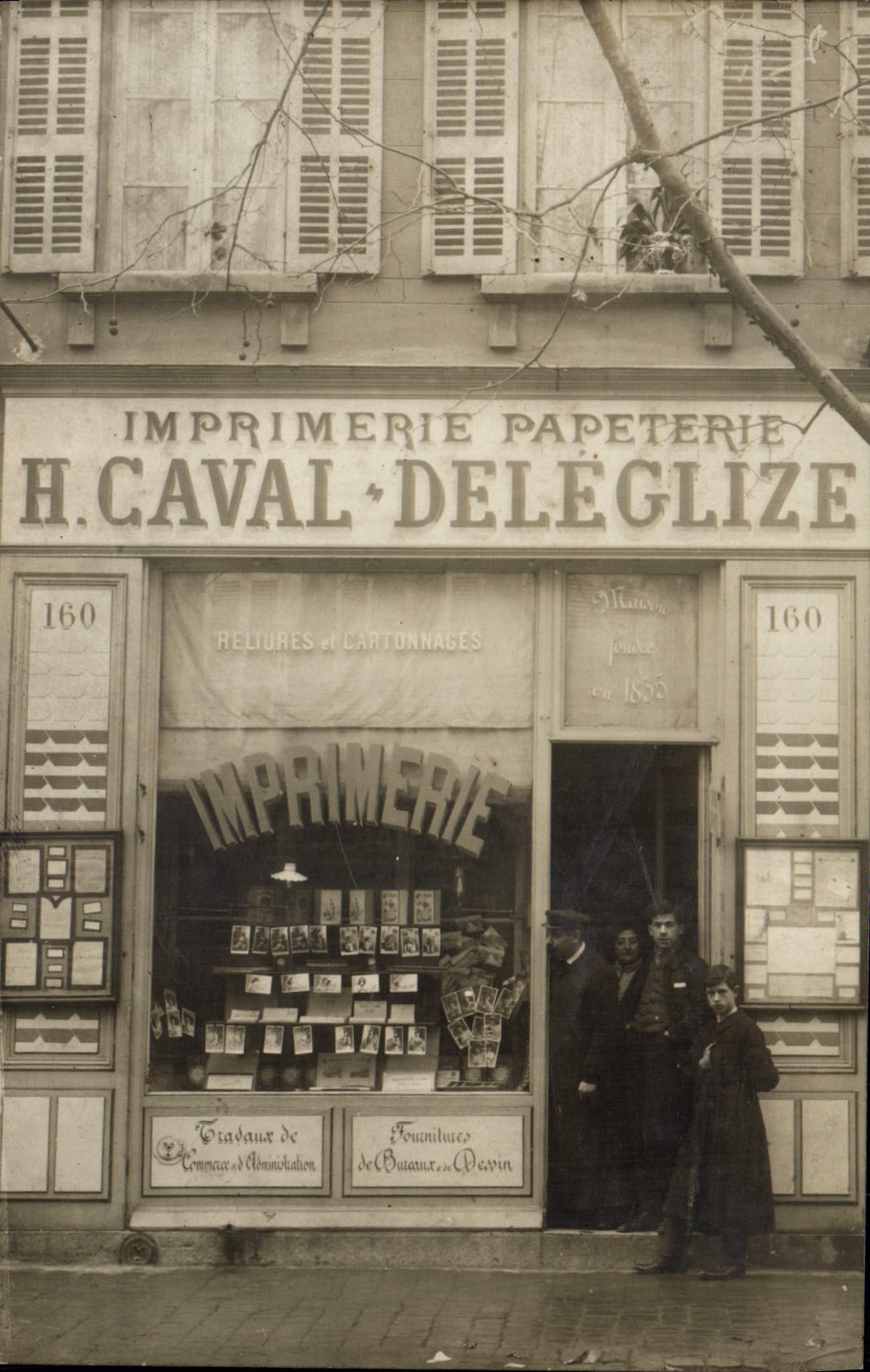 CARTE PHOTO Imprimerie Papeterie Caval Deleglize Journaux Journal TOP 