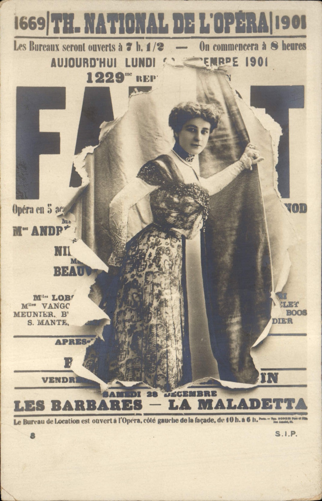 CPA Fantaisie Journaux Journal Theatre National de L'Opera Les Barbares La Maladetta