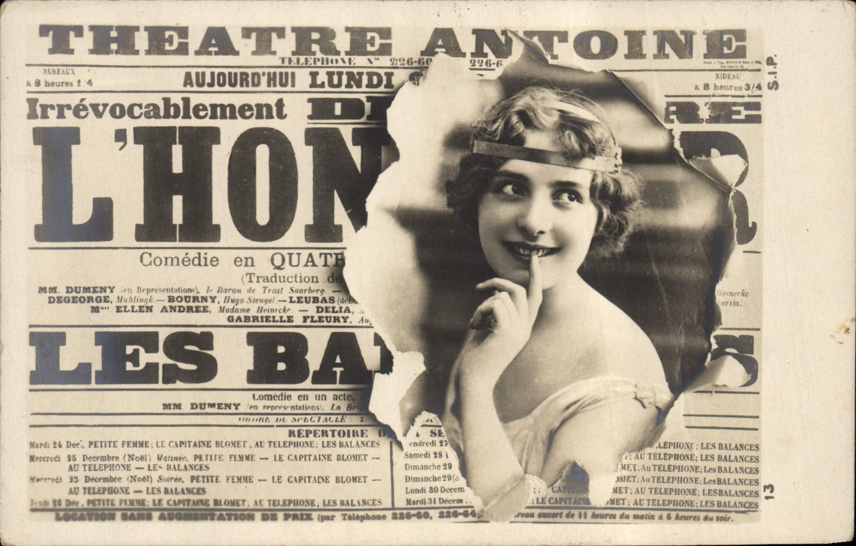 CPA Fantaisie Journaux Journal Theatre Antoine Femme 