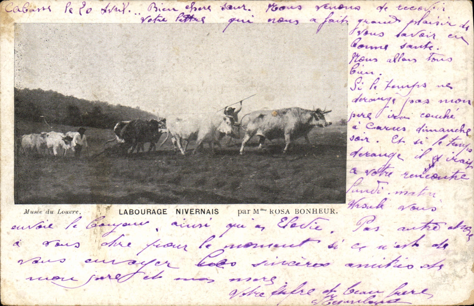 CPA Folklore Labourage Nivernais Rosa Bonheur 
