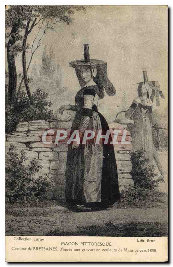 CPA Folklore Macon Costume de Bressanes 