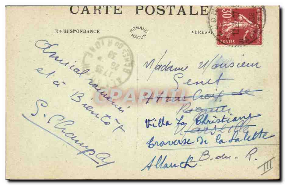CPA Folklore Macon Costume de Bressanes  — Verso
