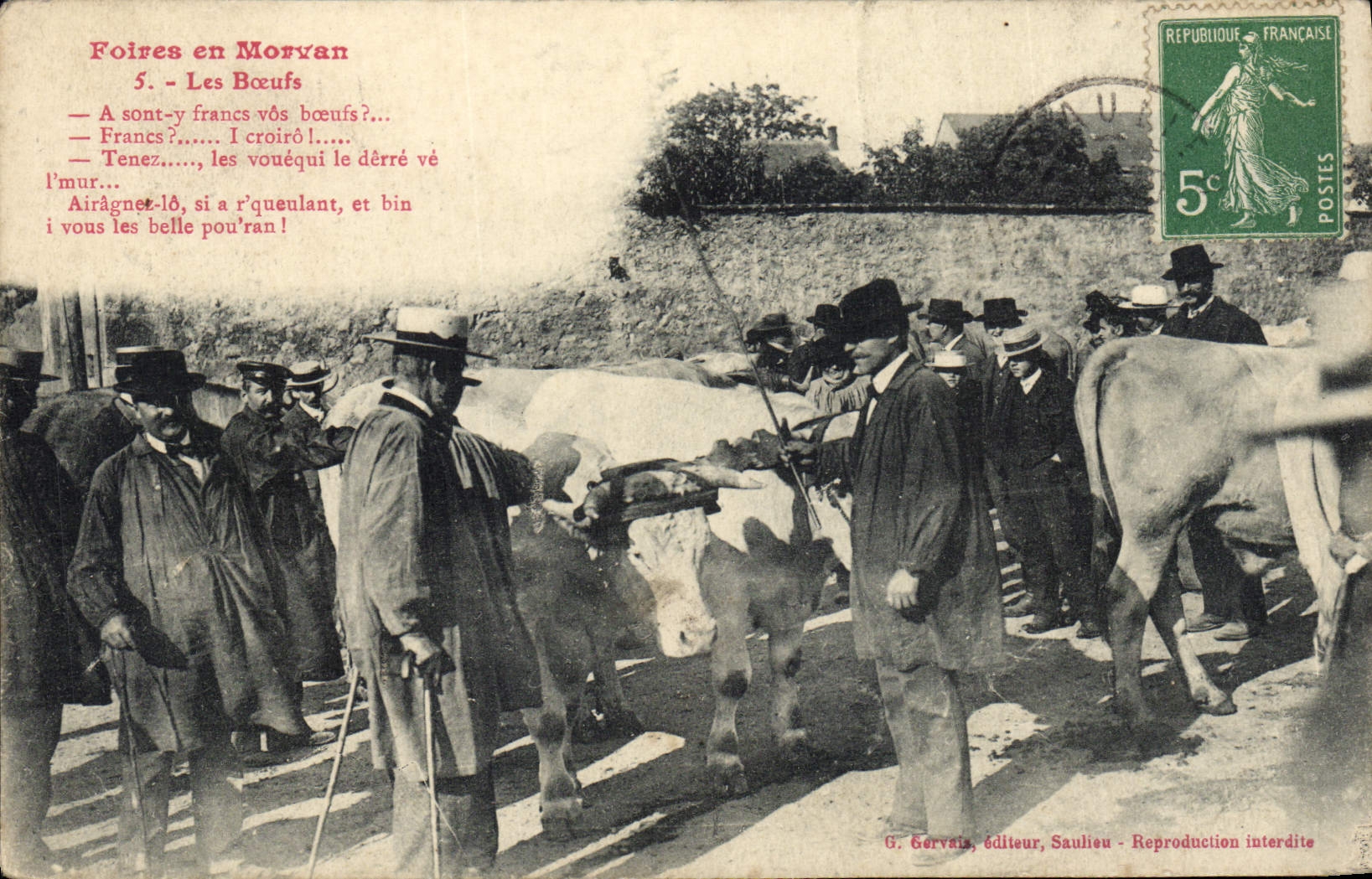 Foire en Morvan — Les Bœufs — G. Gervais, éditeur, Saulieu