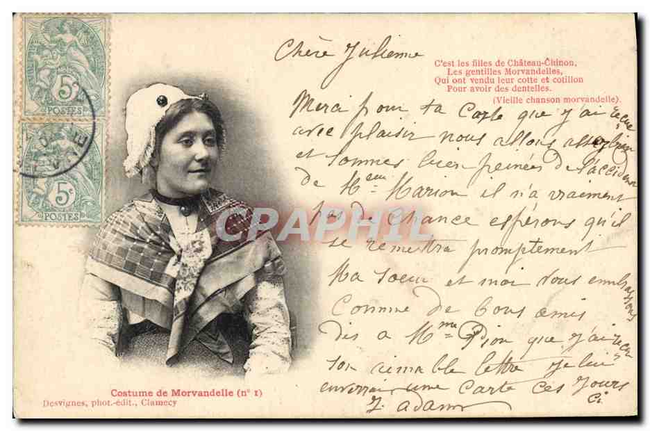CPA Folklore Costume de Morvandelle 