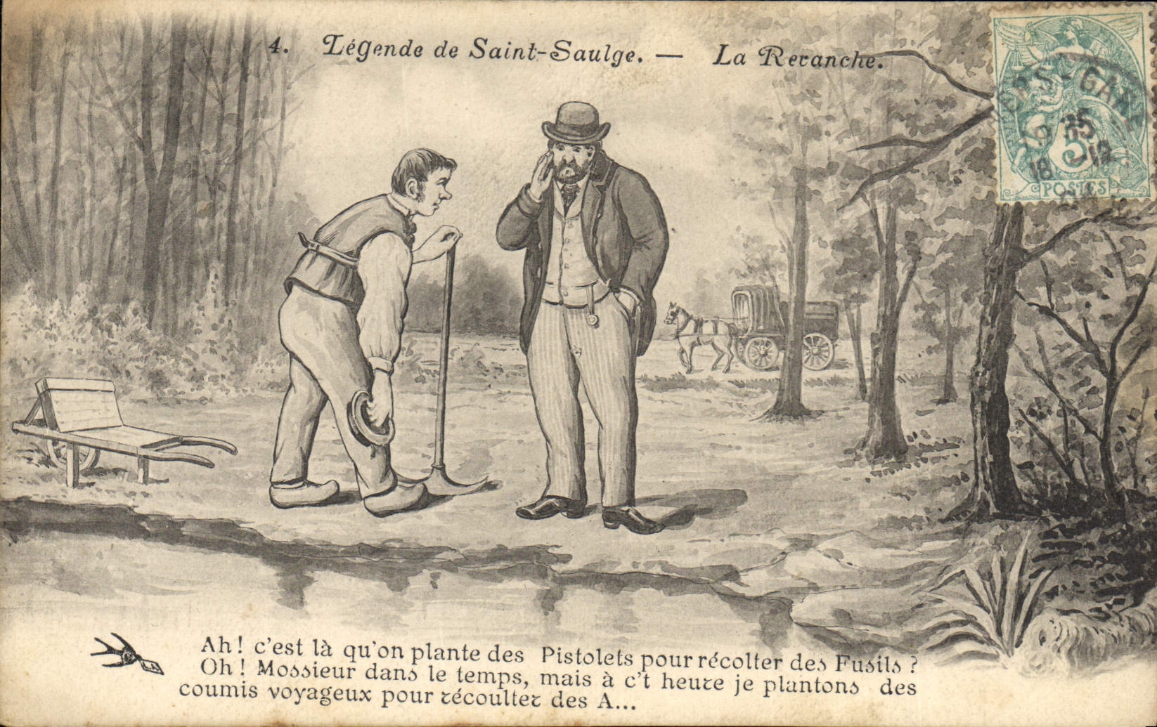 CPA Folklore Legende de Saint Saulge La revanche 