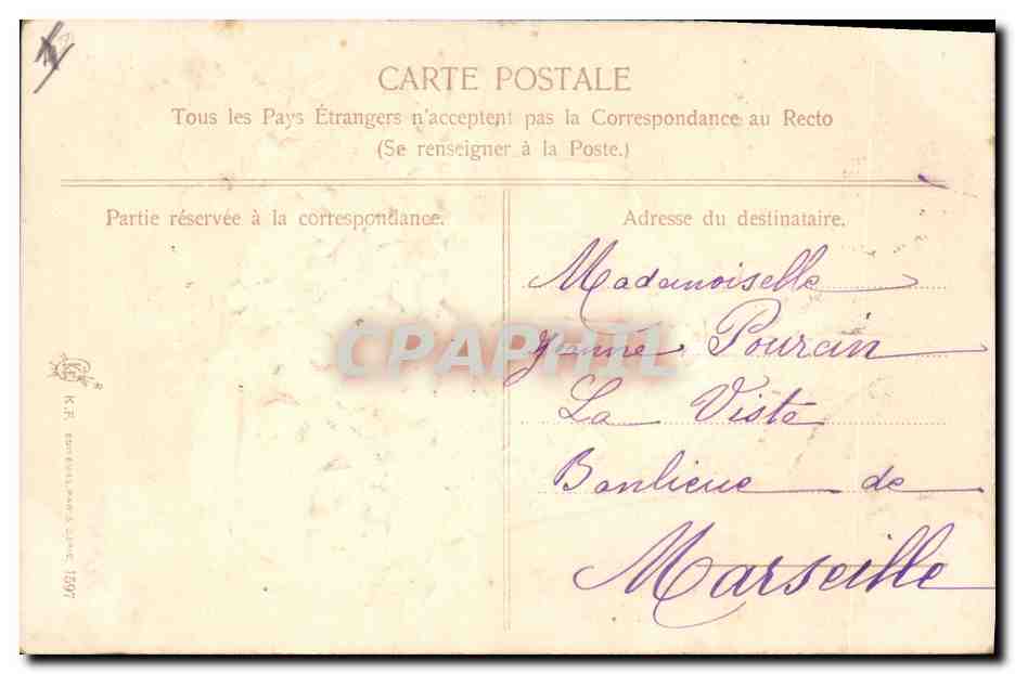 CPA Fantaisie Fleurs Bateau a voile — Rückseite