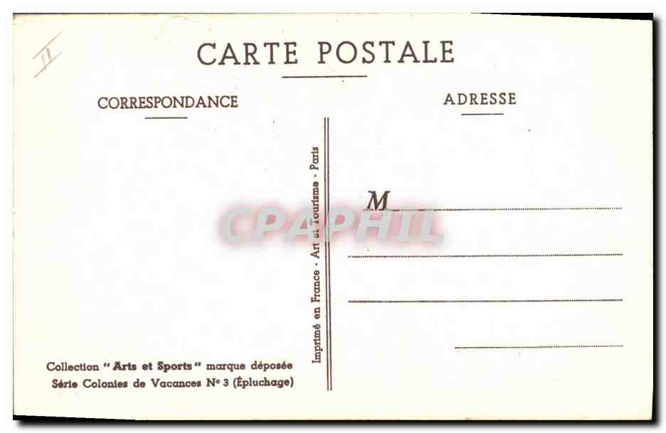 CPA Camping Colonies Enfants — Rückseite