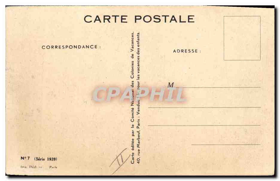 CPA Enfants Colonies La rentree des foins ane Mule — Rückseite