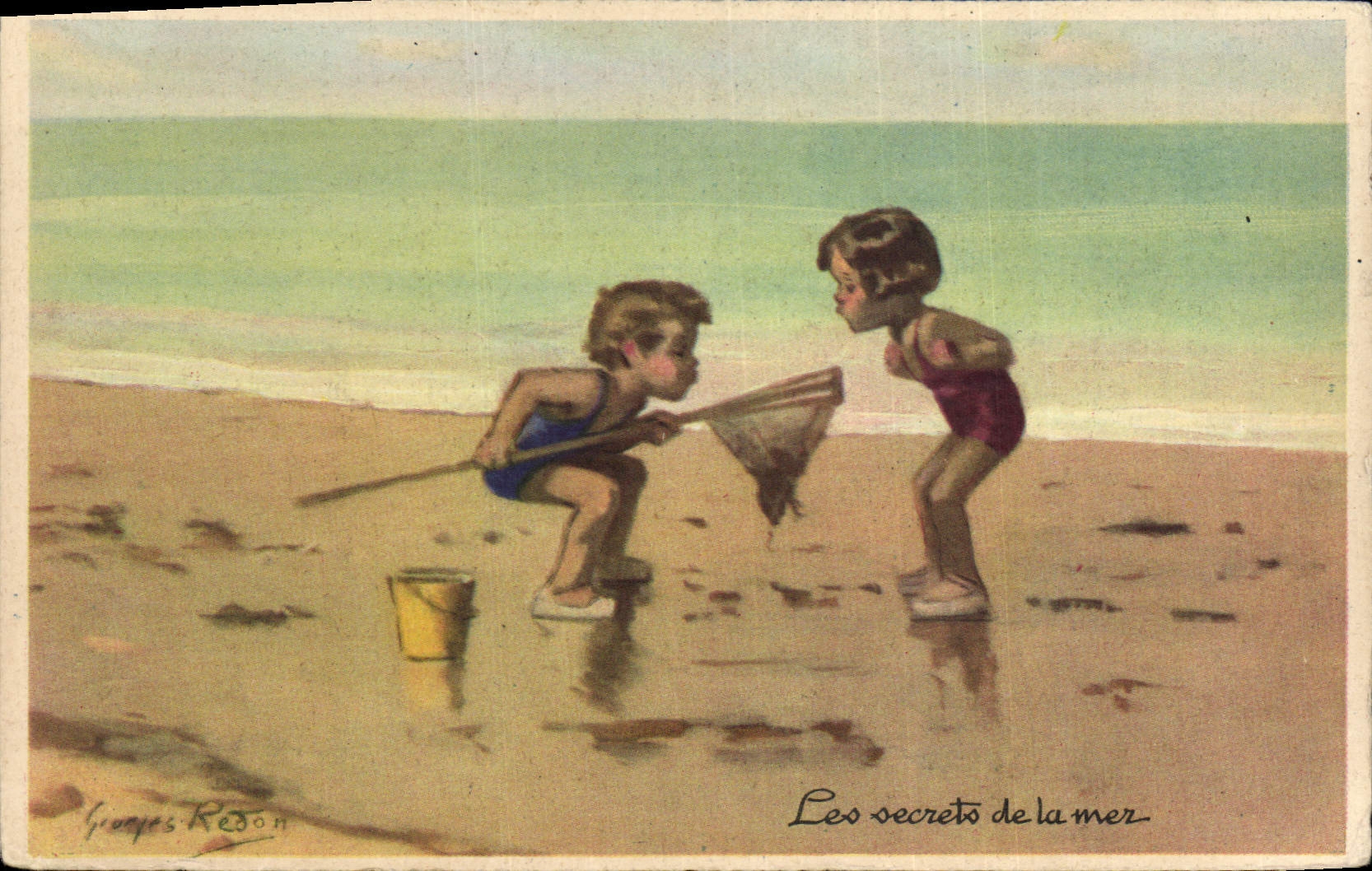 CPA Enfants Colonies Les secrets de la mer