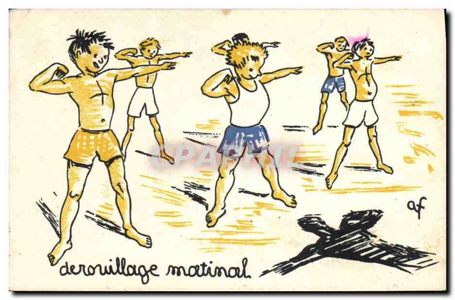 CPA Enfants Derouillage matinal Colonies 